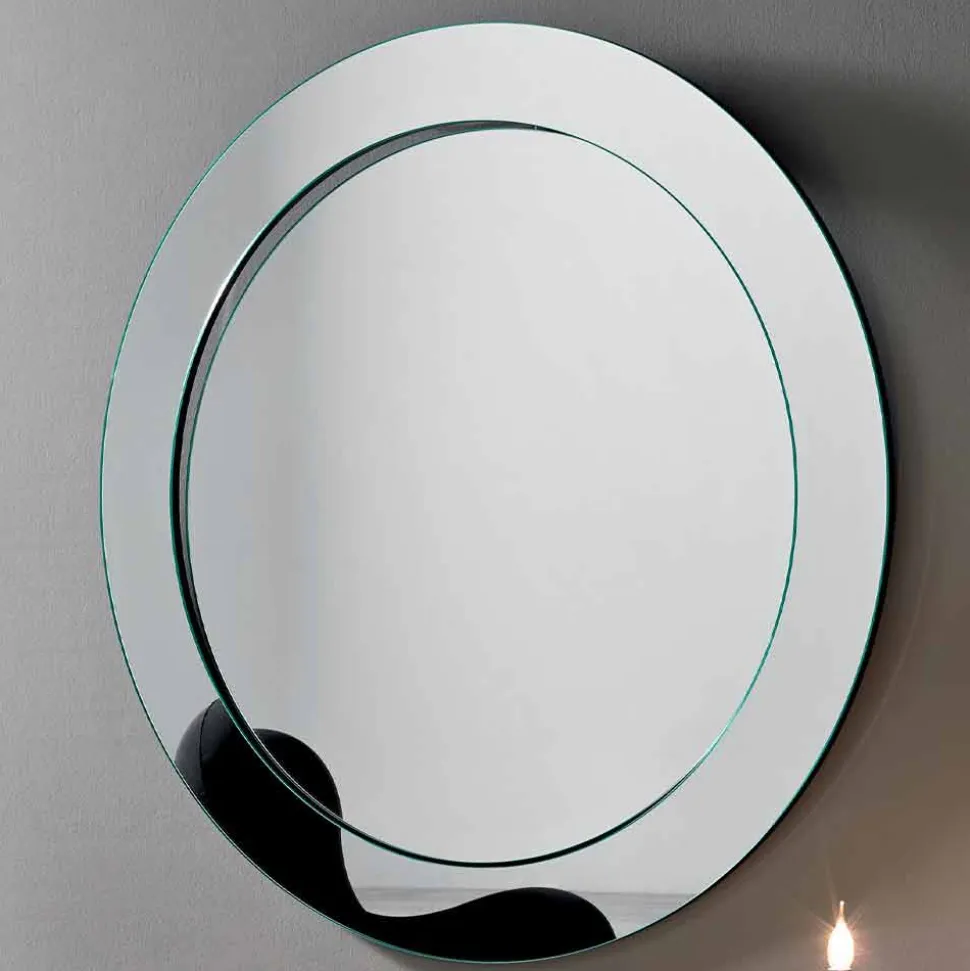 Specchio da Parete Rotondo con Cornice Inclinata Made in Italy – Salamina