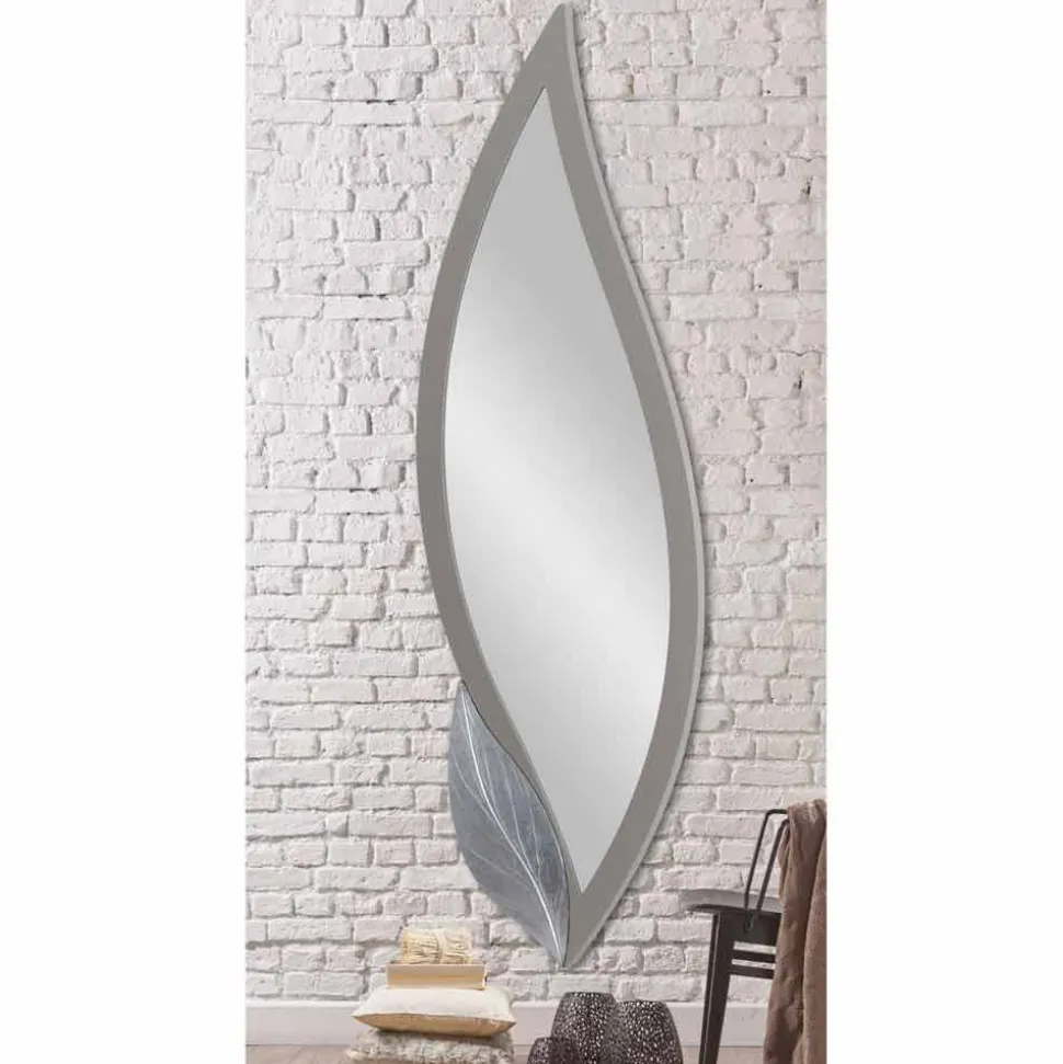 Specchio da parete sagomato moderno laccato tortora made Italy Sagama