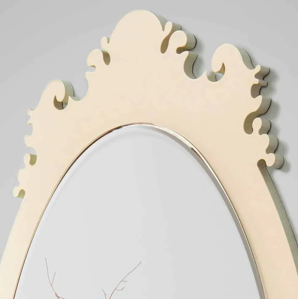 Specchio da Parete Vintage di Design in Legno Marrone con Cornice - Giangio