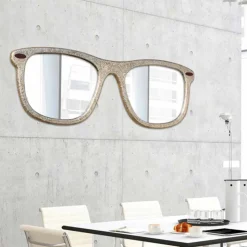 Specchio d'arredo da parete a forma di occhiale decorato a mano Glass