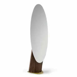 Specchio da Terra di Lusso in Legno Frassino e Metallo Made in Italy - Cuspide