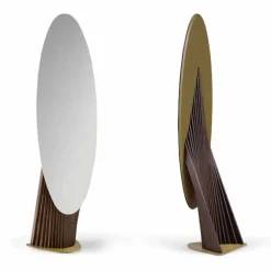 Specchio da Terra di Lusso in Legno Frassino e Metallo Made in Italy - Cuspide
