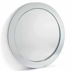Specchio da Terra Rotondo Moderno con Cornice Inclinata Made in Italy – Salamina