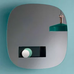 Specchio Decorativo a Muro Finitura Fumè con Vano Nero di Design - Matrix