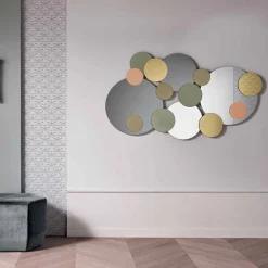 Specchio Decorativo a Parete con Cerchi Colorati Qualità Made in Italy - Babol