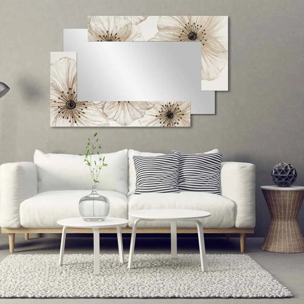 Specchio di design da parete a doppia elle made in Italy Sabbiate