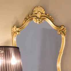 Specchio Foglia Oro Classico con Cornice Sagomata Made in Italy - Prezioso