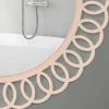 Specchio Grande da Parete di Design Decorativo e Moderno in Legno Rosa - Crown