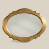 Specchio Ovale con Cornice in Legno Foglia Oro Made in Italy - Florence