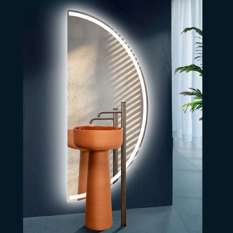 Specchio Retroilluminato con Stripe Led a Luce Continua - Excelsior