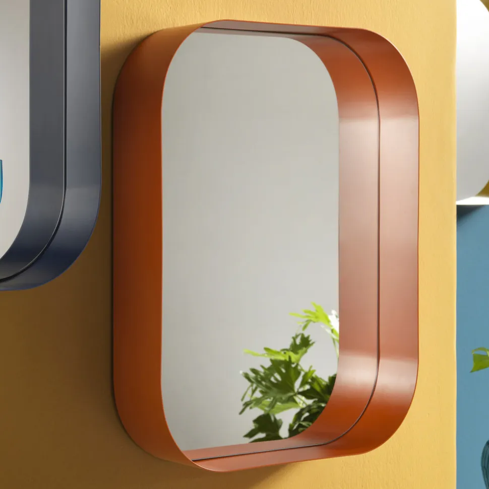 Specchio Rettangolare Arrotondato, Cornice in Metallo Made in Italy - Alexandra
