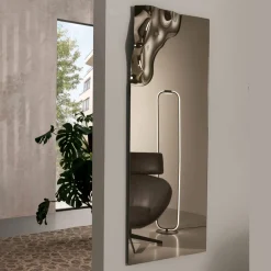 Specchio Rettangolare con Angolo in Vetro Fuso Made in Italy - Adelinda