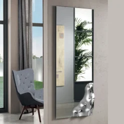 Specchio Rettangolare con Angolo in Vetro Fuso Made in Italy - Adelinda