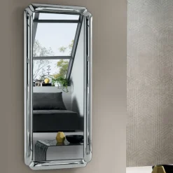 Specchio Rettangolare con Cornice in Cristallo Fuso Made in Italy - Belinda
