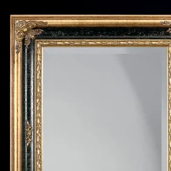 Specchio Rettangolare in Legno Foglia Oro e Nero Made in Italy - Sophie