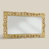 Specchio Rettangolare Legno Foglia Oro Classico Made in Italy - Denver