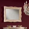 Specchio Rettangolare Legno Bianco Stile Classico Made in Italy - Florence