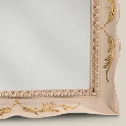 Specchio Rettangolare Legno Bianco Stile Classico Made in Italy - Florence
