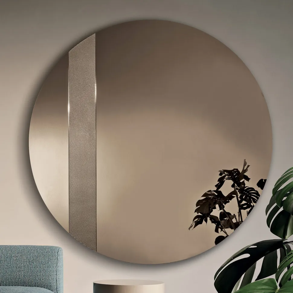 Specchio Rotondo con Inserto a Rete Made in Italy - Brigitta