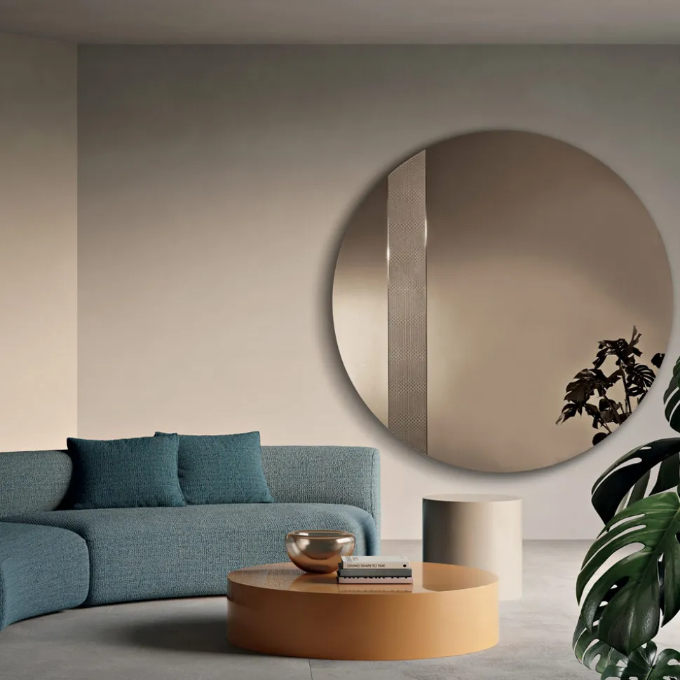 Specchio Rotondo con Inserto a Rete Made in Italy - Brigitta