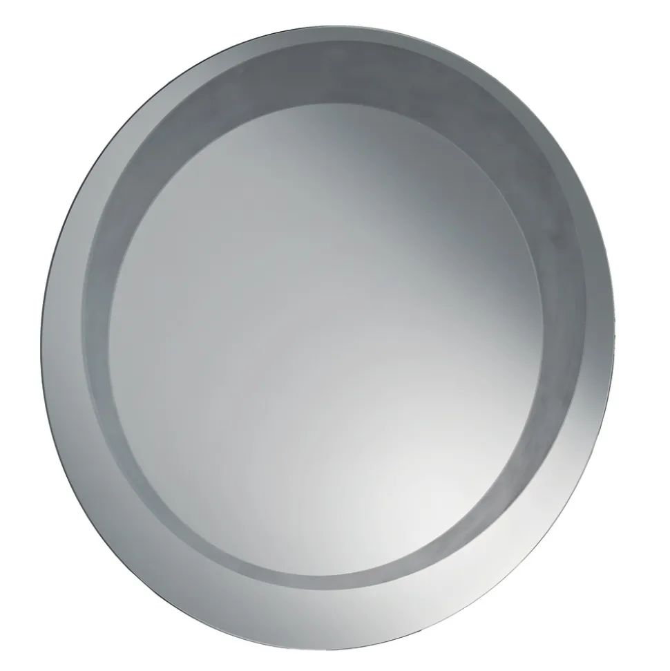 Specchio Rotondo da Parete con Decorazione Sabbiata Made in Italy - Annamaria