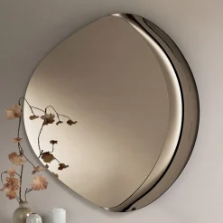 Specchio Sagomato Con Semi Cornice in Vetro Fuso Made in Italy - Abigaille