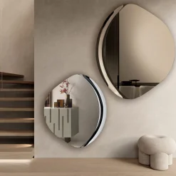 Specchio Sagomato Con Semi Cornice in Vetro Fuso Made in Italy - Abigaille