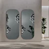 Specchio Sagomato Rettangolare Con Inserti in Vetro Mosso Made in Italy - Adelasia