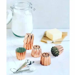 Stampi per Dolci in Rame Stagnato a Mano Design Scanalato 6 Pezzi - Gianvito