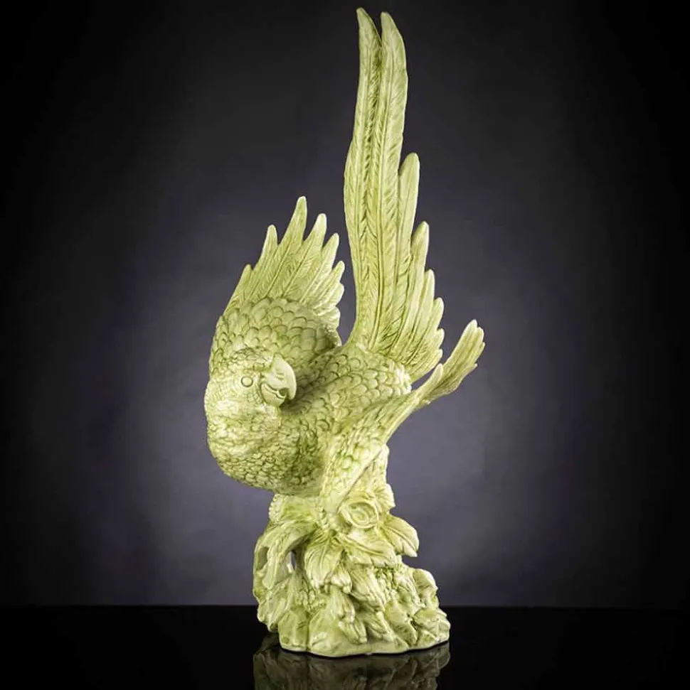 Statua a Forma di Pappagallo in Ceramica Lavorata a Mano in Italia - Pagallo