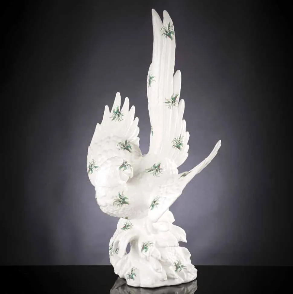 Statua a Forma di Pappagallo in Ceramica Lavorata a Mano in Italia - Pagallo