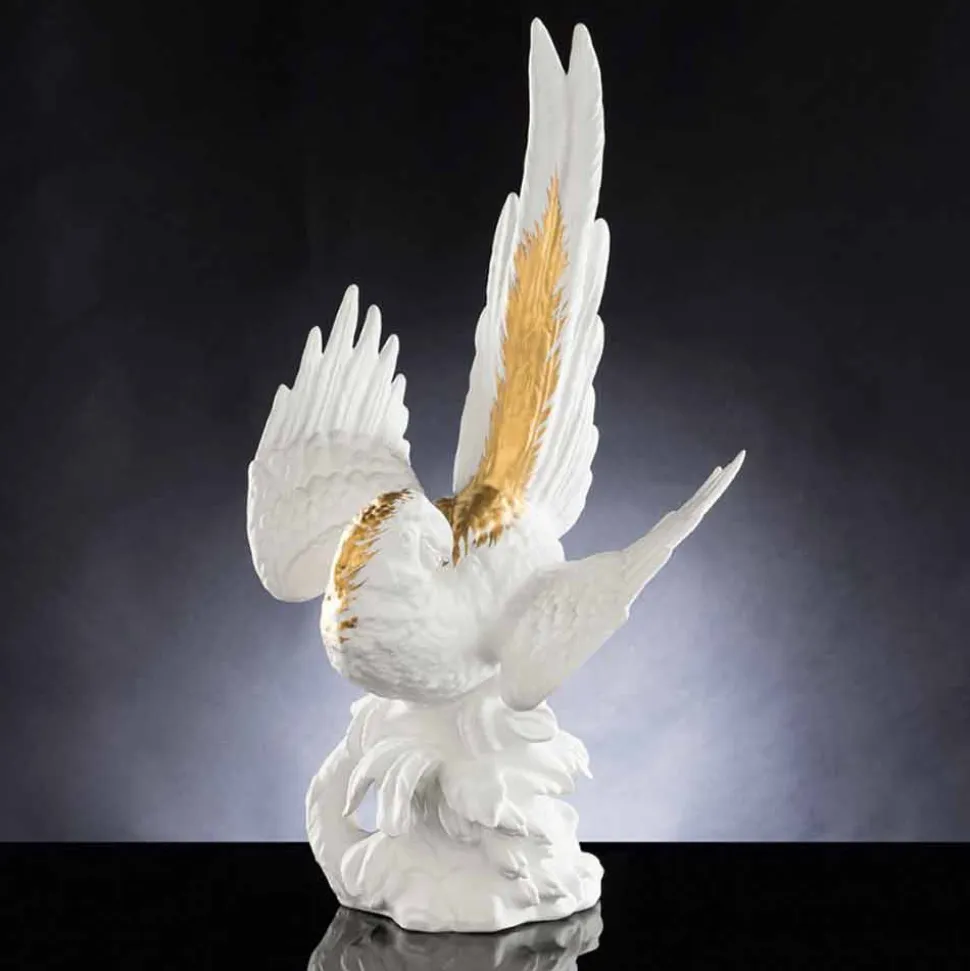 Statua a Forma di Pappagallo in Ceramica Lavorata a Mano in Italia - Pagallo