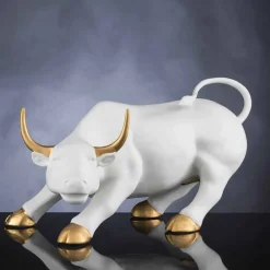 Statua a Forma di Toro in Ceramica Lavorata a Mano Made in Italy - Bulino