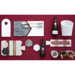 Tagliere di Design in Marmo Bianco di Carrara e Legno Made in Italy - Evea