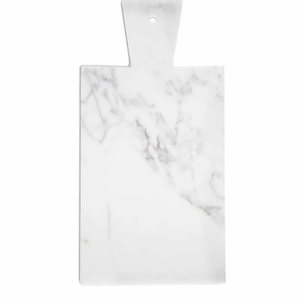 Tagliere Moderno in Marmo Bianco di Carrara Made in Italy - Biblon