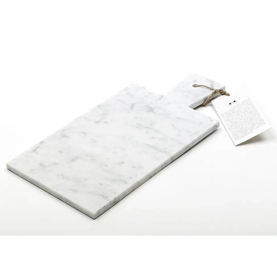 Tagliere Moderno in Marmo Bianco di Carrara Made in Italy - Biblon