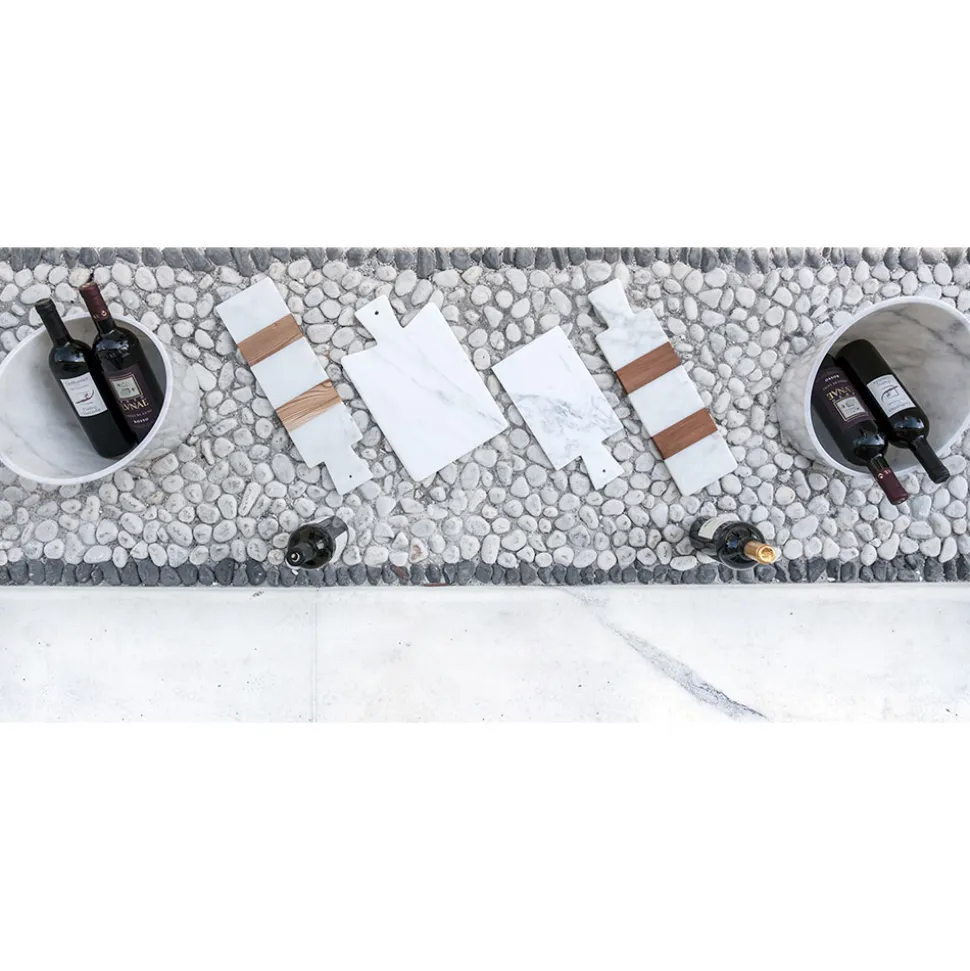Tagliere Moderno in Marmo Bianco di Carrara Made in Italy - Biblon