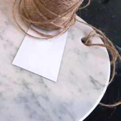 Tagliere Moderno Ovale in Marmo Bianco di Carrara Made in Italy - Masha