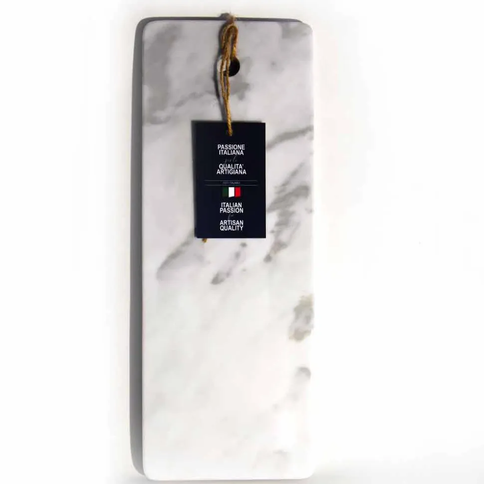 Tagliere Rettangolare in Marmo Bianco di Carrara Made in Italy - Masha