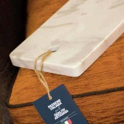 Tagliere Rettangolare in Marmo Bianco di Carrara Made in Italy - Masha