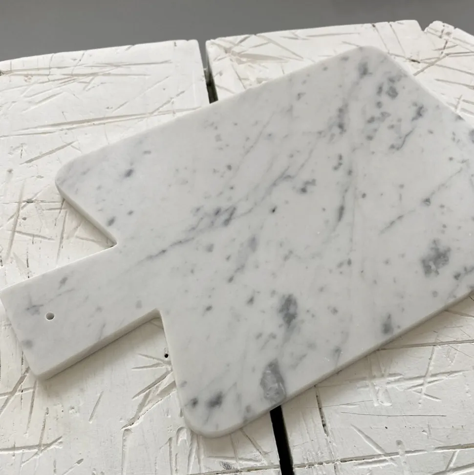 Tagliere Rettangolare in Marmo Bianco di Carrara Made in Italy - Ukai