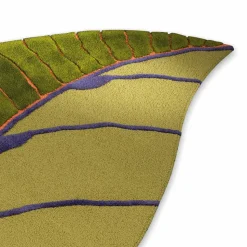 Tappeto Salotto a Forma di Foglia in Lana Taftato a Mano Made in Italy - Acino