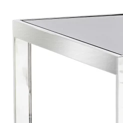 2 tavolini design moderno in acciaio con piano in vetro Bubbi