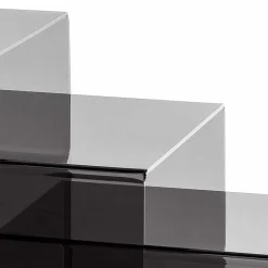 3 tavolini sovrapponibili fumé Amalia, design moderno, made in Italy