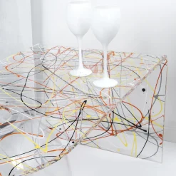 Tavolino a ponte moderno in plexiglass realizzato in Italia, Bolly