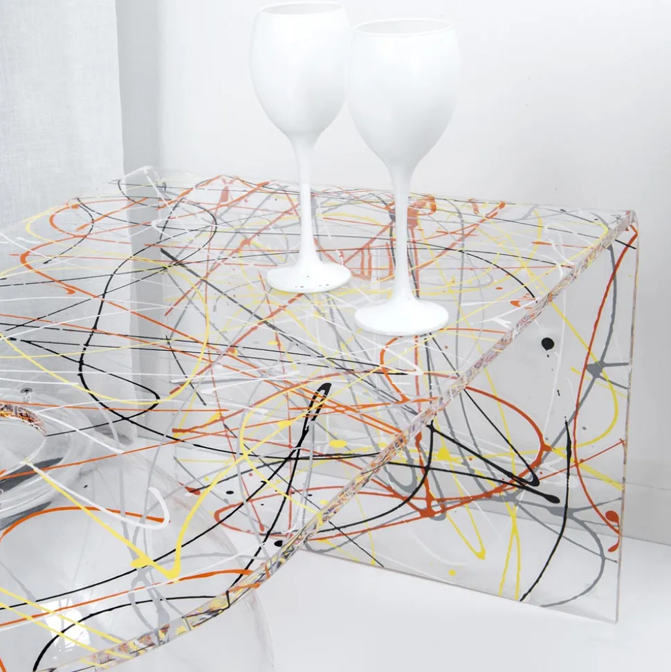Tavolino a ponte moderno in plexiglass realizzato in Italia, Bolly