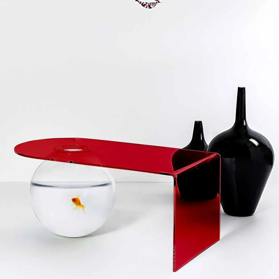 Tavolino a ponte moderno in plexiglass realizzato in Italia, Bolly