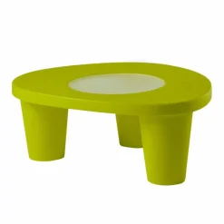 Tavolino basso da giardino Slide Low Lita Table in polietilene e vetro