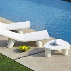 Tavolino basso da giardino Slide Low Lita Table in polietilene e vetro