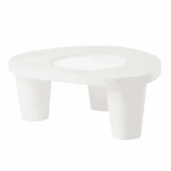 Tavolino basso da giardino Slide Low Lita Table in polietilene e vetro